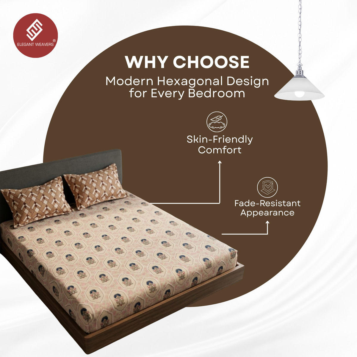 Elegant Weavers Granola Double Bedsheet with 2 Pillow Covers (220x250 cm)