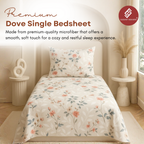 Elegant Weavers Dove Single Bedsheet with Pillow Cover (150x215 cm)