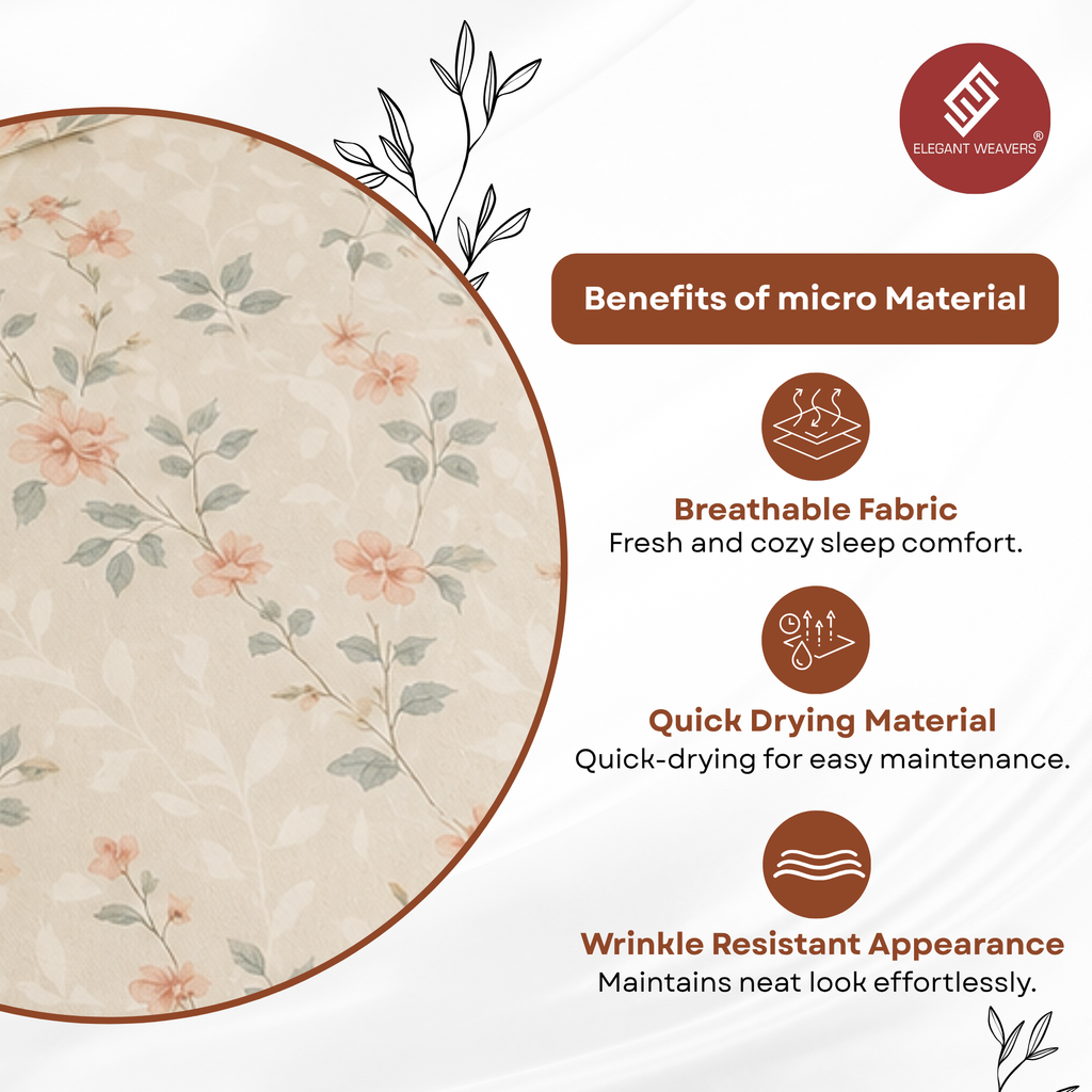Elegant Weavers Dove Single Bedsheet with Pillow Cover (150x215 cm)